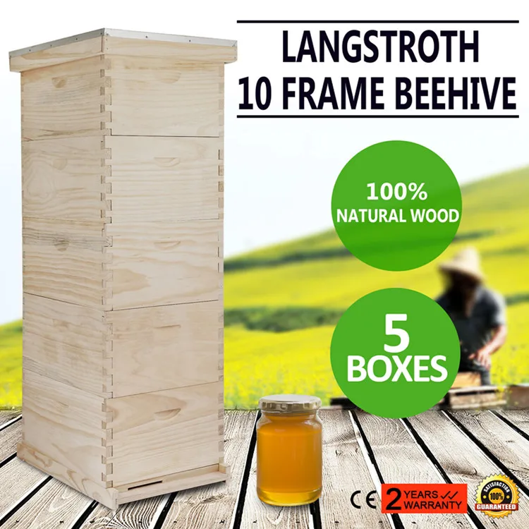 

Lang stroth Bee Hive 10-Frame 1 Deep 4 Medium BOX (No Frames or Foundations)