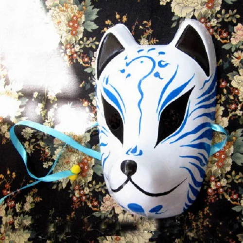 

Full Face Hand-Painted Japanese Fox Mask Kitsune Natsume's Book Of Friends Cosplay Masquerade For Party Carnival Halloween