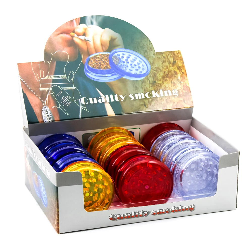 12 шт./лот диаметр 61 мм пластиковая табачная мельница Классическая травяная