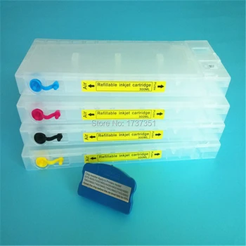 

4 color 300ml /pc T6141-T6144 refillable ink cartridge with chip and chip resetter for epson 4400 4450 wide format printer