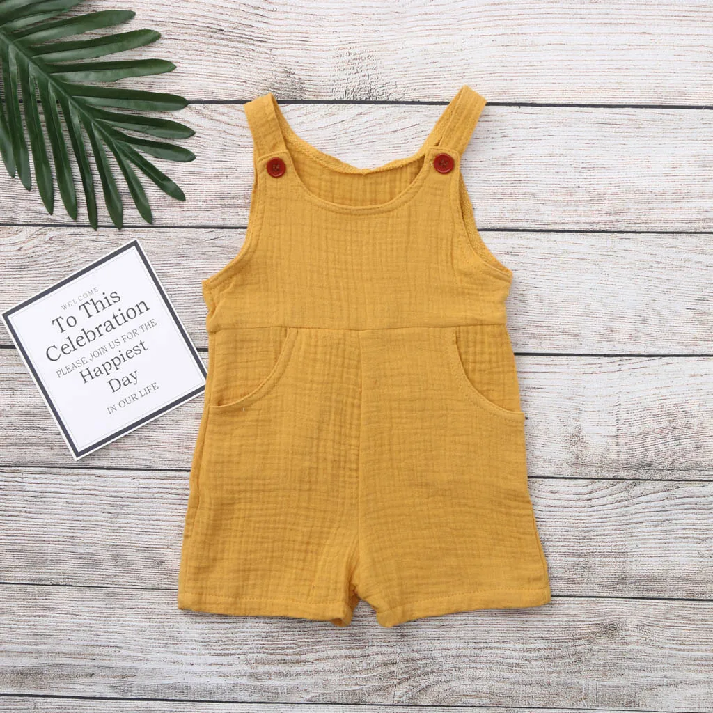 

2019 Fashion Summer Newborn Baby Boys Girls Solid Overalls Romper Jumpsuit Clothes Bebe Recem-nascido Roupas Erkek Bebek Tulum