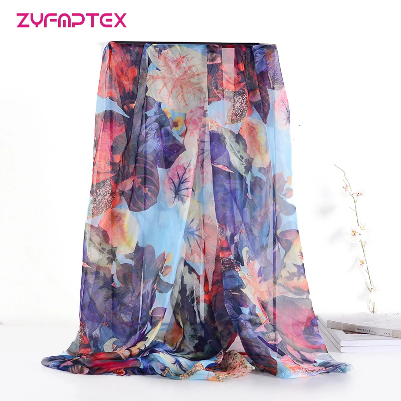 ZYFMPTEX 30D 150 см x 200 см шифоновая ткань с цветочным принтом Красивая Высококачественная шифоновая ткань Текстильный шарф платье занавес материал