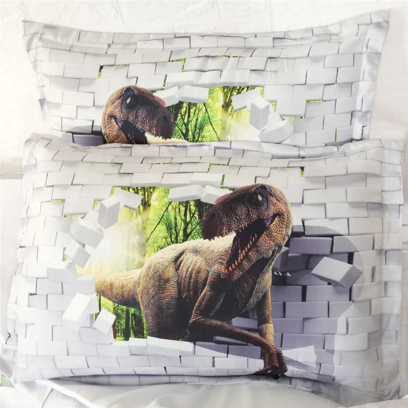 Fanaijia постельное белье с изображением динозавров набор королева размер мультфильм пододеяльник набор с наволочкой король мальчик постельное белье лучший подарок