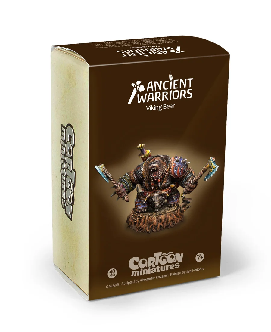 [Loong Way Miniatures] мультфильм Miniatures Викинг медведь 40 мм Смолы миниатюрный|Аксессуары