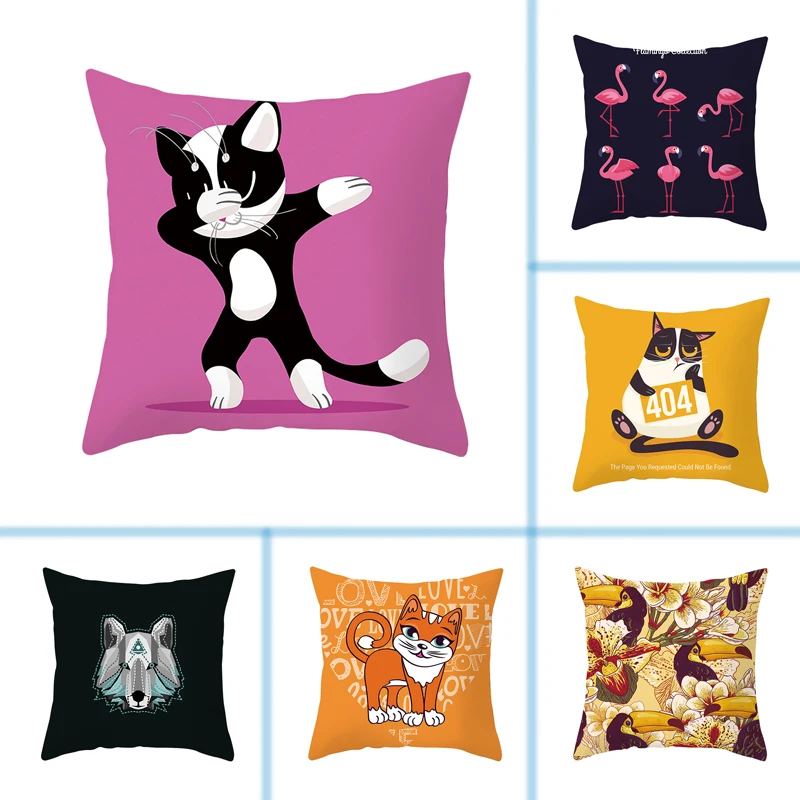 

mling 1pcs 45x45cm Cute Series Decorative Pillow Peach Skin Sofa Cushion Waist Pillow Cover Decorative Cushion Cover