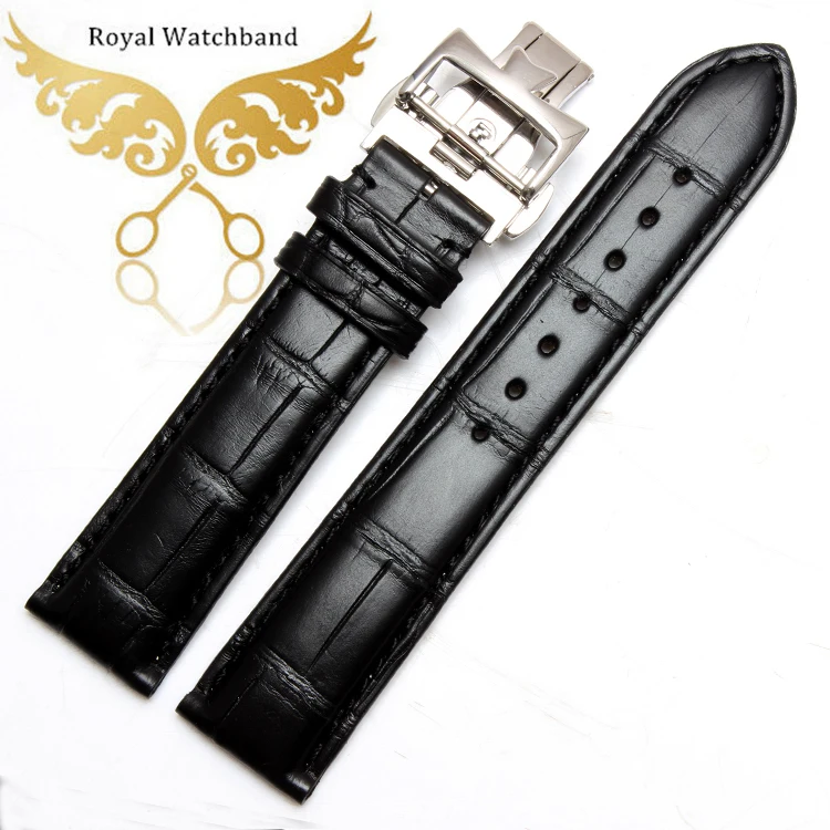 New Arrival!!! GENUINE BLACK ALLIGATOR,STAINLESS STEEL DEPLOYMENT CLAPS CROCODILE LEATHER SKIN WATCH STRAP BAND 20mm Wholesale Watches