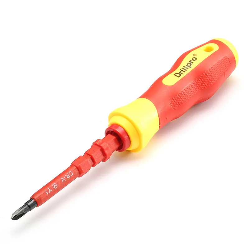 Drillpro 7 шт. электрические отвертки инструменты изолированные электрики одной головы ручной CRV щелевые Phillips, магнитная Herramientas
