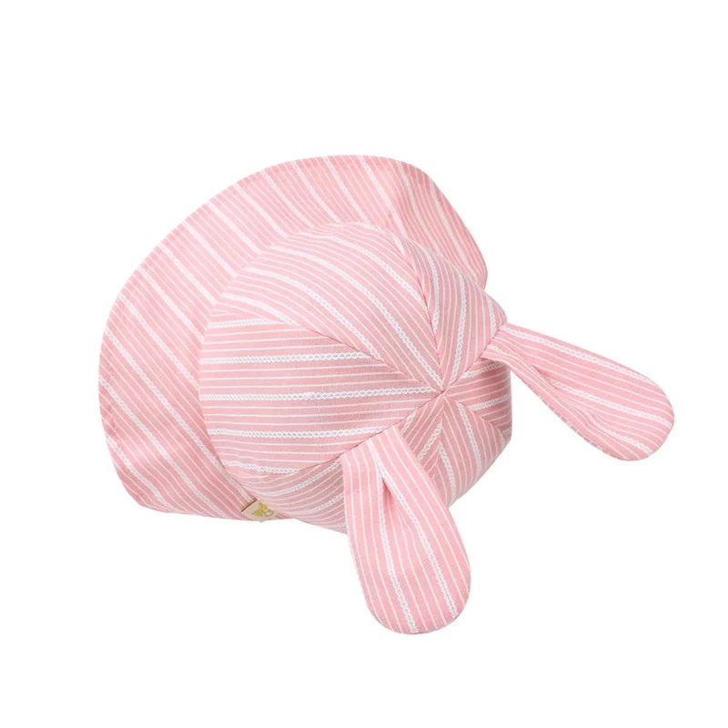 Fashion Rabbit Baby Hat Boy's Panama Cotton Striped Baby Cap Cute Ears Baby Sun Cap Brim Toddler Bucket Hat Baby Girls Clothing (5)