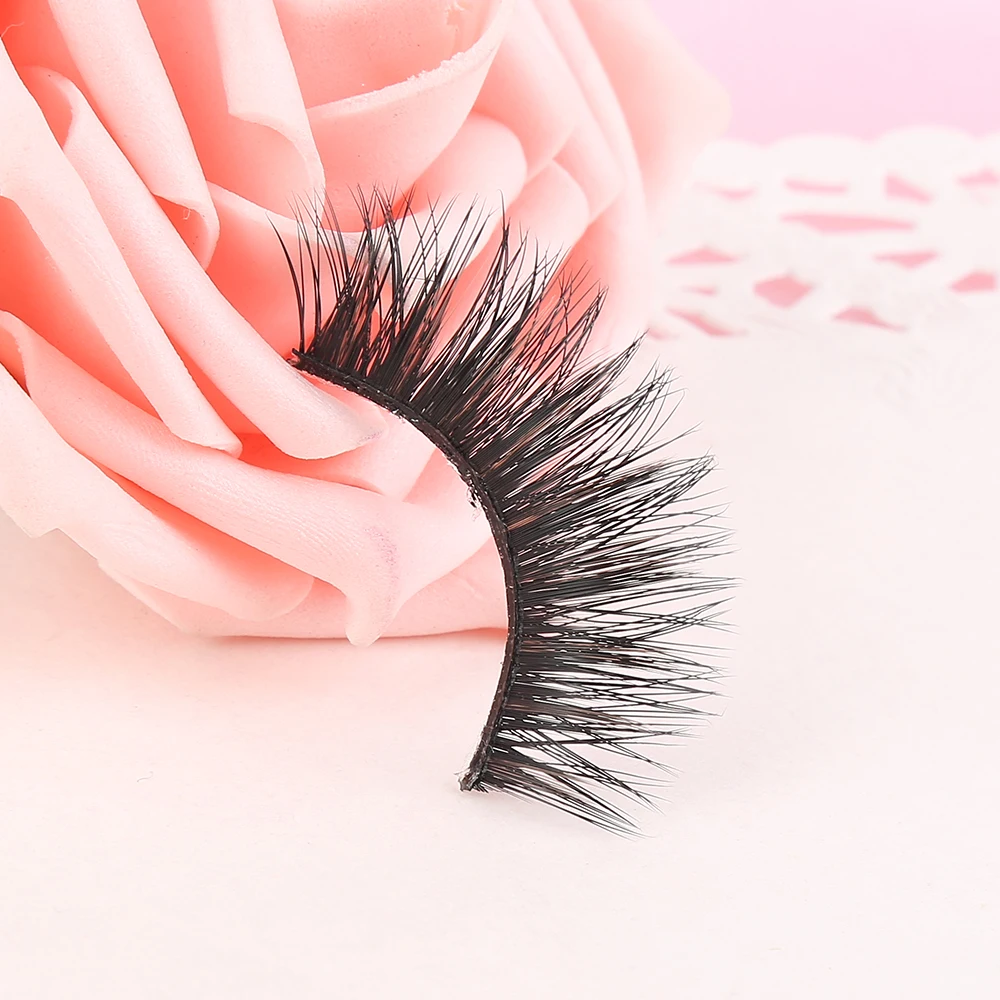 

5 Pairs Natural Soft Black+Brown Charming Cross Thick Eye LashesParty Makeup Extension False Eyelashes Makeup tools