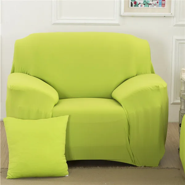 Твердые Цвет все включено Упругий Диван Крышка для Гостиная плотно Обёрточная бумага секционный диван Чехол для дивана 1/2/3/4 местный - Цвет: Green