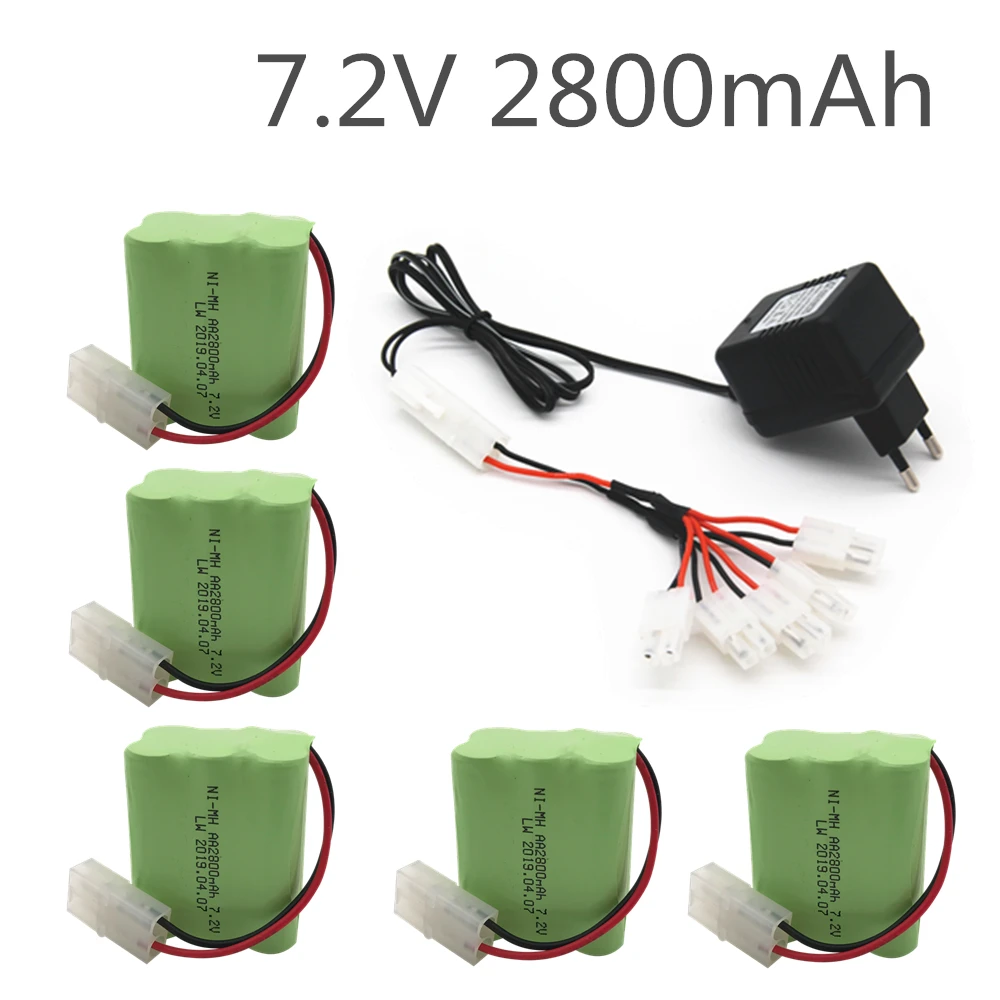 

7.2v 2800mah AA NI-MH Battery Tamiya with charger High capacity electric toy battery Remote car ship robot rechargeable 7.2 v