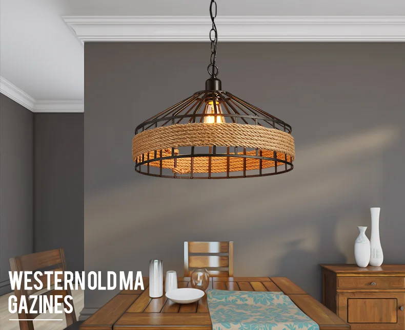 

American Country Chandelier Retro Creative Living Room Lamp Pastoral Napain Industrial Restaurant Chandelier Lamps WPL064
