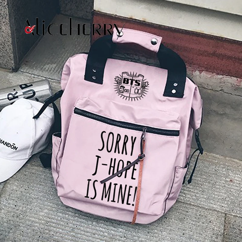 

Women Backpacks Kpop BTS Boys JUNG KOOK JHOPE JIN JIMIN V SUGA Preppy Style Backpack for Teenagers Girl Mochilas Feminina Pink