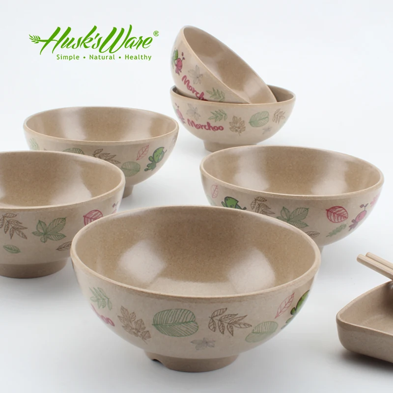 Husk'sWare рисовая шелуха чаша мультфильм охраны окружающей среды миска для супа/Салат миски для риса