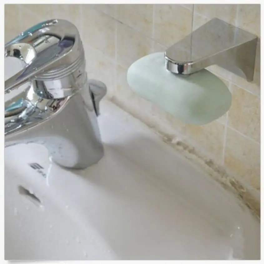 

D3 Easy Magnetic Soap Holder Adhesion Wall Soap Dish Sink Bathroom Kitchen Silver levert jul19