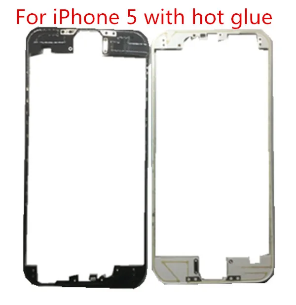 

10pcs Black White Front Bezel with liquid glue LCD Middle Frame Housing Parts Chrome Screen Holder for iphone 5 5c 5s