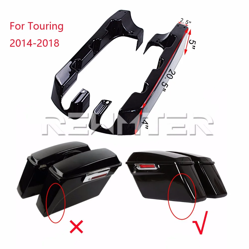 Черный " Жесткий растягивающийся седло сумка расширение для Harley Touring Road King Electra Street Glide Ультра-классический 14 15 16