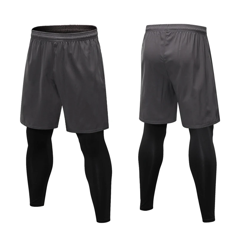 

Men Sports Shorts 2 In 1 Training Running Tight Pants for Workout Gym Riding EDF88