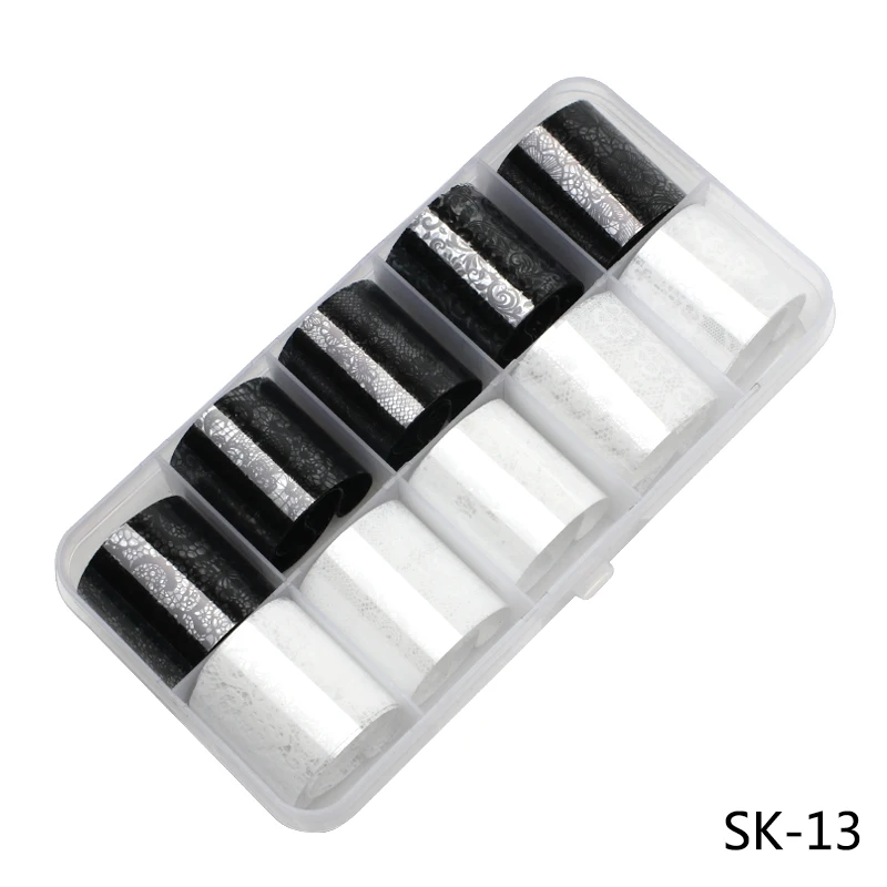 Голографическое искусство ногтей в 10 рулонах/набор переводная наклейка из