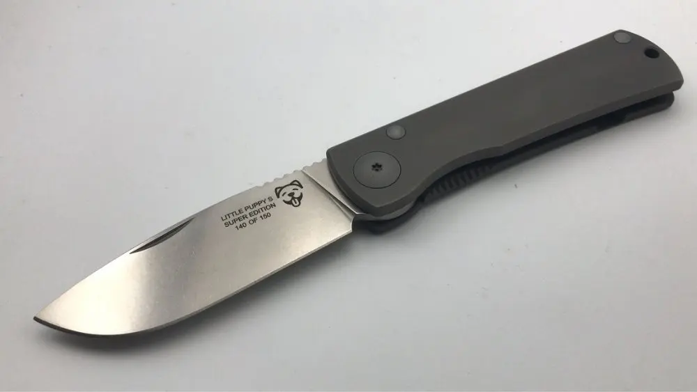 

New Compact Mini Small Mosquito Tactical Titanium M390 Stonewashed Blade EDC Camping Folding Knife Free Shipping