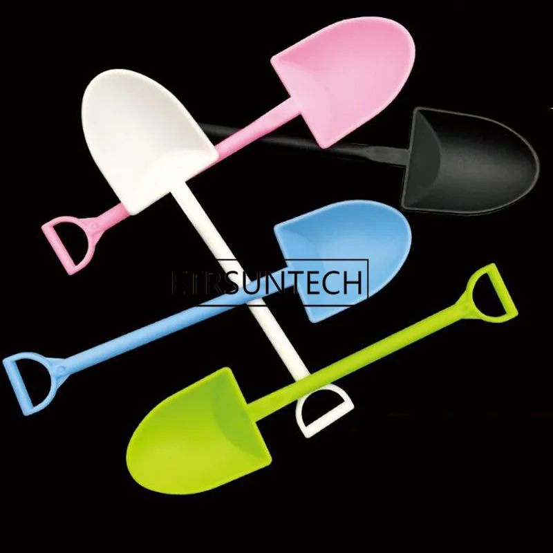

2000pcs Colorful Disposable Plastic Potted Ice Cream Scoop Shovel Small Potted Flower Pot Spoon