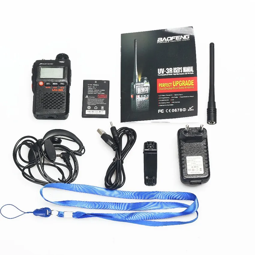 1 шт. Dual Band двухстороннее радио Амадор UV3R baofeng UV 3R иди и болтай Walkie Talkie “иди 10 км 2 Вт