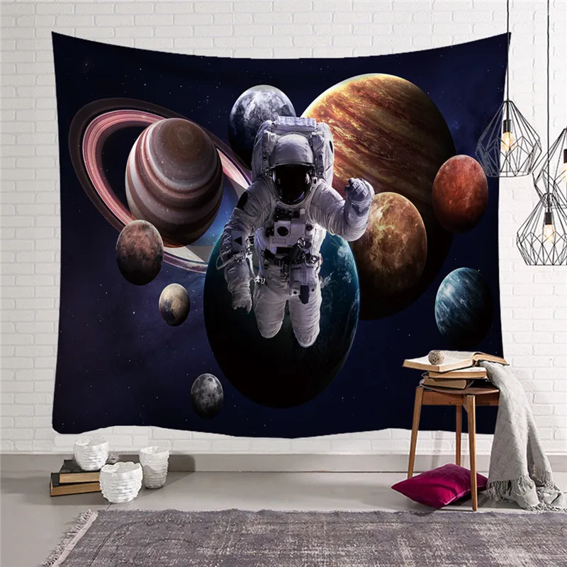 Космонавт звезды гобелены планета психоделический Настенный 3D пространство панорама украшения галактика гобелены w3-new-LS-DZR-2
