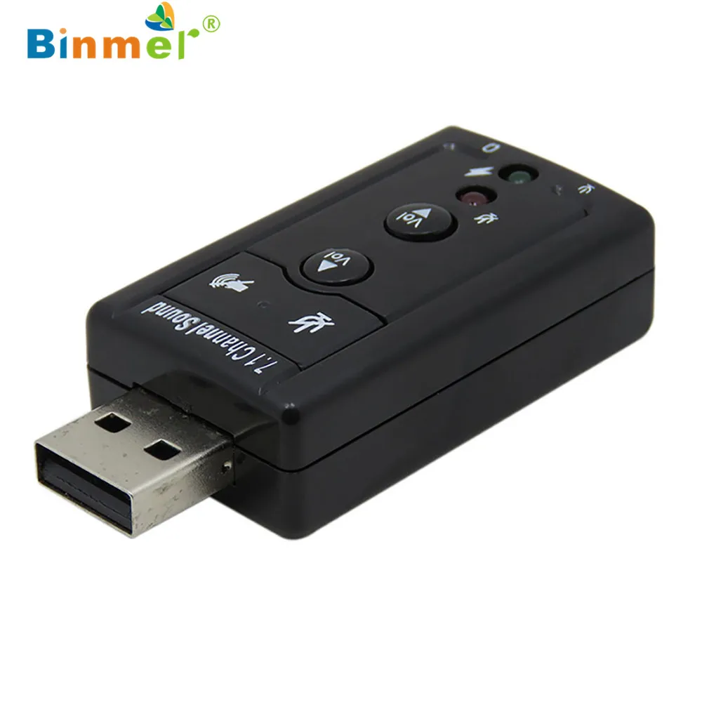 Binmer USB HID аудио Usb 7,1 Canali Esterna 3d звук адаптер для ноутбука компактный 6 сентября