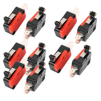 

10 Pcs V-155-1C25 Roller Lever Arm SPDT Micro Limit Switch 3 Terminals Momentary