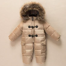 2018 Russian Winter Warm Baby Girl Boy Snowsuit White Duck Down Baby Rompers Hoodies Newborn Overalls Kids Toddler Coverall цена 2018 Russian Winter Warm Baby Girl Boy Snowsuit White Duck Down Baby Rompers Hoodies Newborn Overalls Kids Toddler Coverall цены онлайн