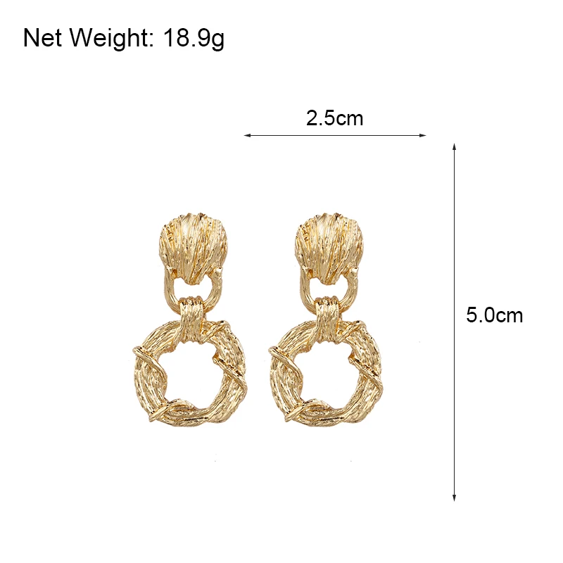 AENSOA, золотые, серебряные, нестандартные металлические круглые Висячие серьги для женщин, винтажные Панк ювелирные изделия, макси, круглые массивные серьги