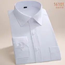 Бизнес Для мужчин с длинным рукавом отложной воротник Однобортный Camisa, одноцветное Карамельный цвет платья Формальные Рубашки Топы