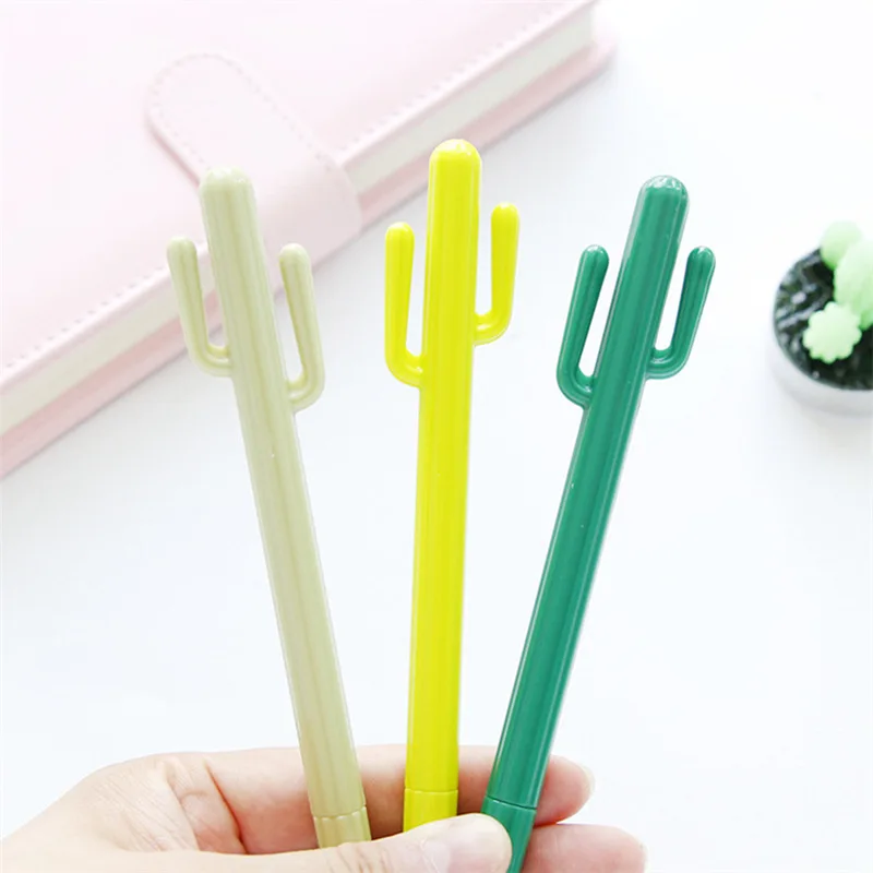 

6 pcs Cactus gel pen 0.5mm ballpoint pen black color ink Stationery office accessories school supplies Canetas escolar F296