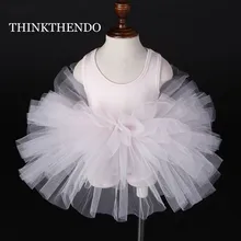 Балетное танцевальное платье-пачка для маленьких девочек многослойное однотонное боди из тюля подъюбник для вечернего платья без рукавов с оборками От 1 до 12 лет
