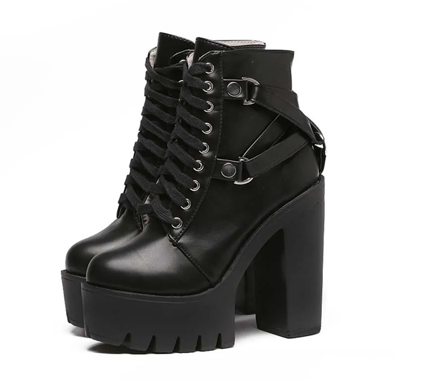 KNCOKAR-Ultra-High-Thick-Heel-Waterproof-Platform-Fashion-Show-Short-Boots-Belt-Round-Head-High-Heel. (4)