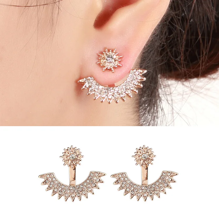 

2019 Full Crystal Statement Earrings Geometric Stud Earrings for Women Wholesale Ear Jewelry
