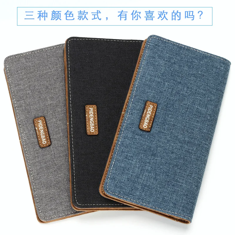

New men's long section canvas wallet Japan and South Korea ultra-thin buckle multi-card wallet card package