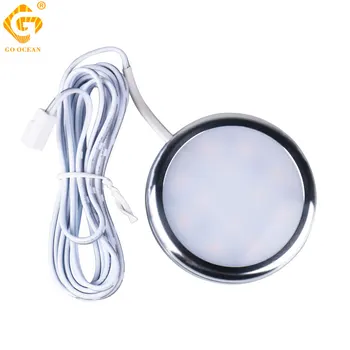 

2.5W 12V LED Cabinet Lights Round Aluminum Puck Lamp Kitchen Counter Cupboard Under Showcase Lamps Led Fixtures Shelf Lighting