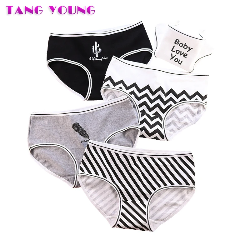 

Cotton Panties for women stripes cactus print female underwear gril briefs sexy lingerie ladies underpants woman soft panty