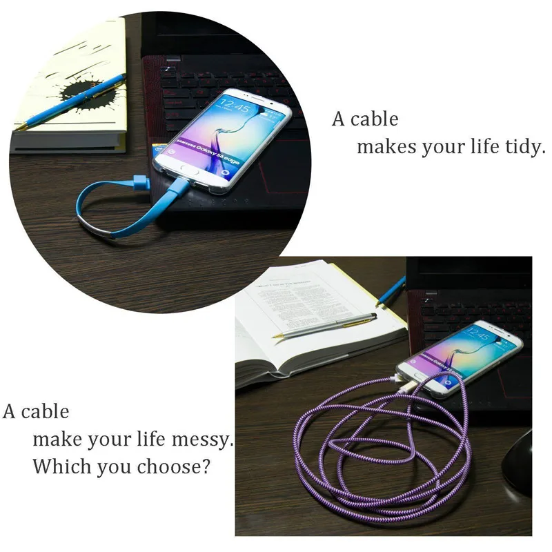 Портативный цветной Мини Micro USB браслет зарядное устройство данных зарядный кабель синхронизации для iPhone X XS XR Android type-C телефонный кабель