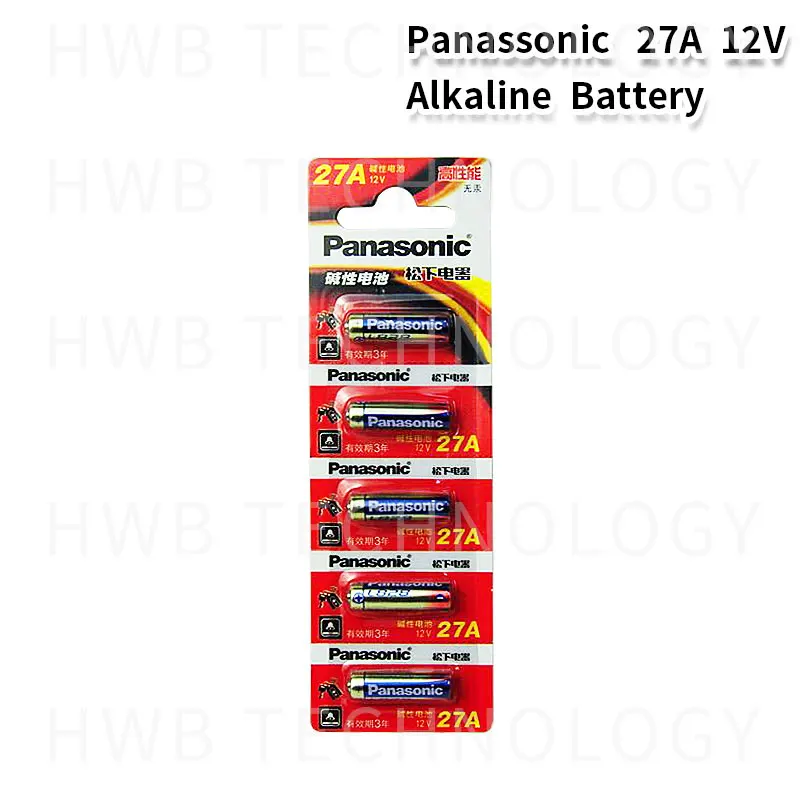 5 шт. Panasonic 27A A27 12 В аварийно-удаленные сухие щелочные батареи 27AE 27MN Высокая емкость автомобиля дистанционного игрушки калькулятор двери