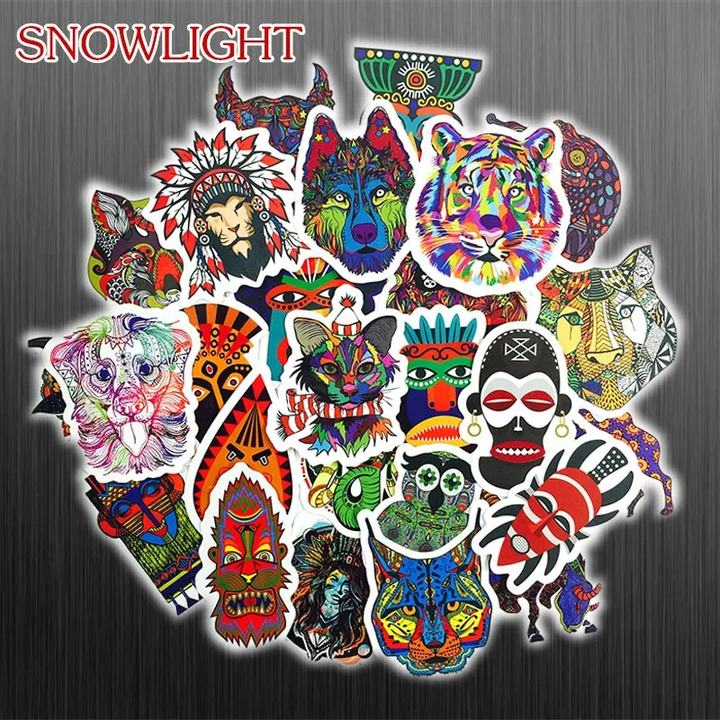 50Pcs/set Retro Totem Stickers Animal Graffiti Tribal Ethnic Stickers For Skateboard Notebook Car Motorcycle Toy Stickers