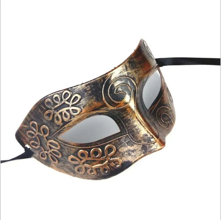 

Cos Man Half face Flat head Mask Sir Prince mask Hard Plastic Carving Man Halloween party mask festival Carnival Prop Dress up p