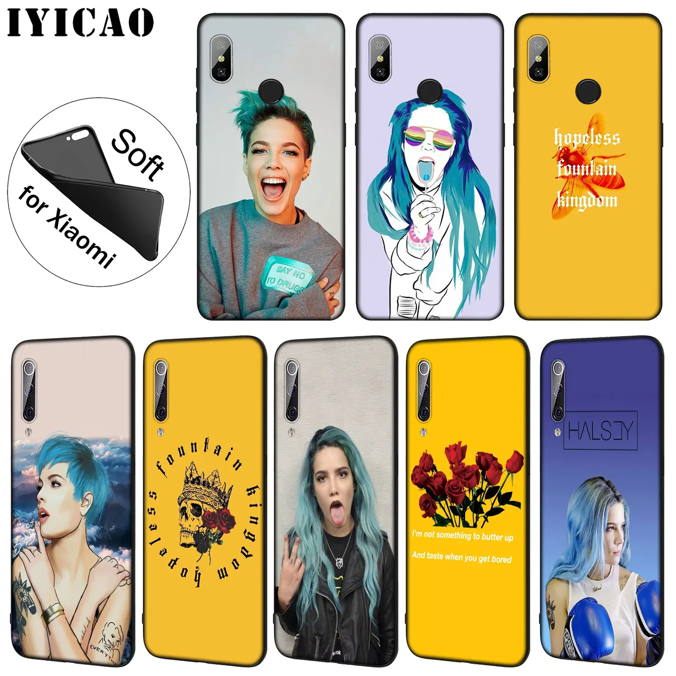Мягкий чехол для телефона IYICAO Halsey Hopeless Fountain Kingdom Xiaomi Mi 10 9 9T CC9 CC9E 8 SE A3 Pro A1 A2 Lite 6 pocophone