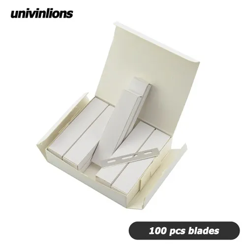 100 pieces blades " univinlions, золотые, серебряные лезвия, прямая бритва, палочка для мужчин и женщин, парикмахерский нож для бритья, весенний дизайн, борода, лицо, подмышек, тело - Цвет: 100 pieces blades