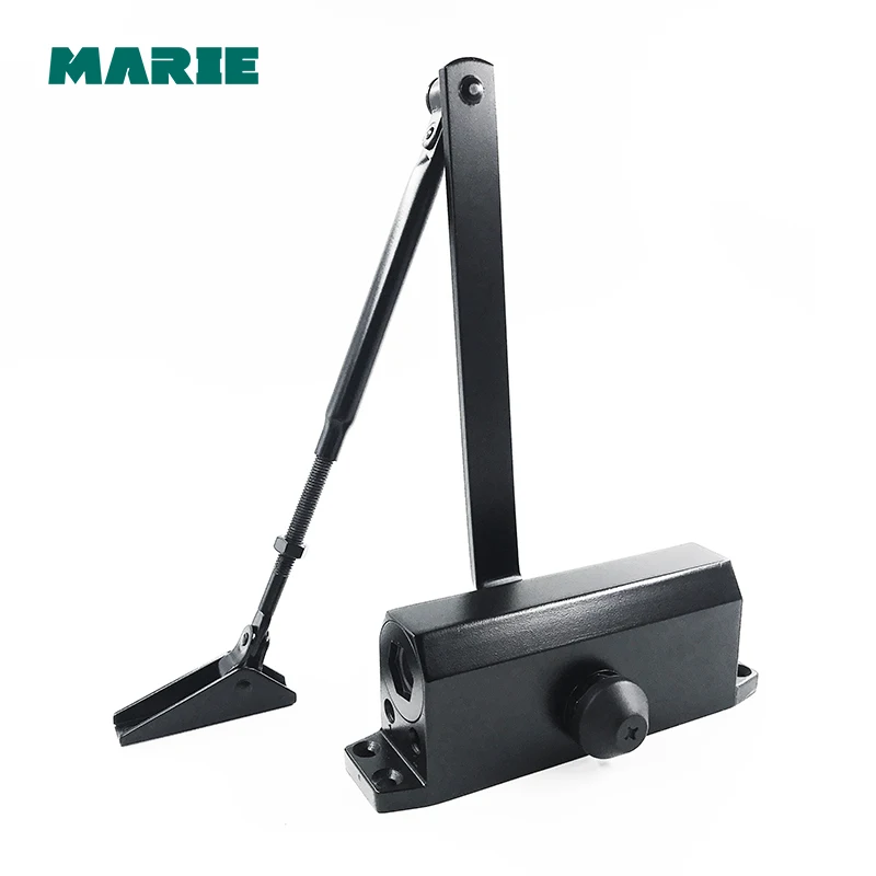 Black Color Aluminum Alloy Door Closer 40kg-65kg Automatic Hydraulic Door Closer