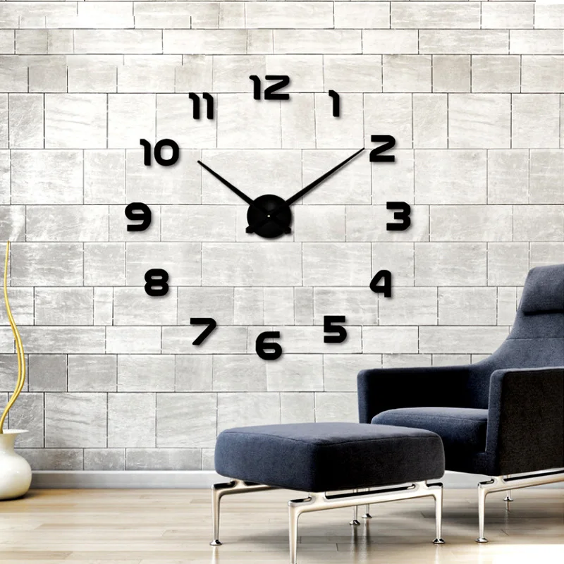 

2020 Free Shipping New Clock Watch Wall Clocks Horloge 3d Diy Acrylic Mirror Stickers Home Decoration Living Room Quartz Needle