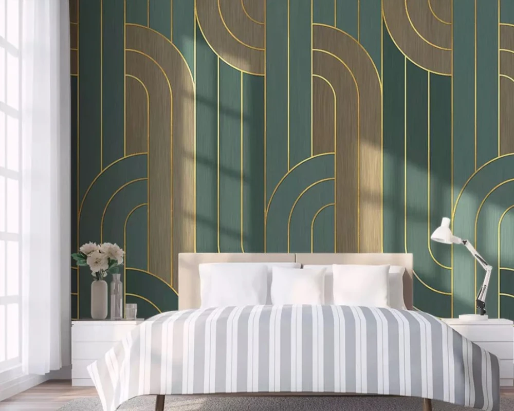 

Papel de parede geometric abstract golden lines texture 3d wallpaper,living room TV sofa wall bedroom bar wall papers home decor