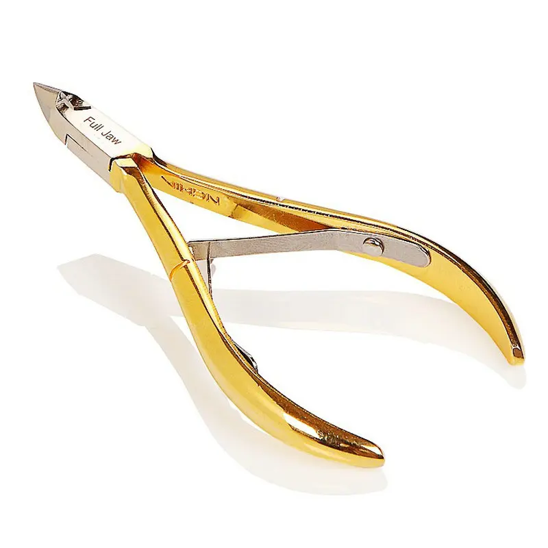 

2019 New Gold Stainless Steel Nail Cuticle Scissors Manicure Pedicure Nail Tools Kits Double Fork Dead Skin Remover Scissors