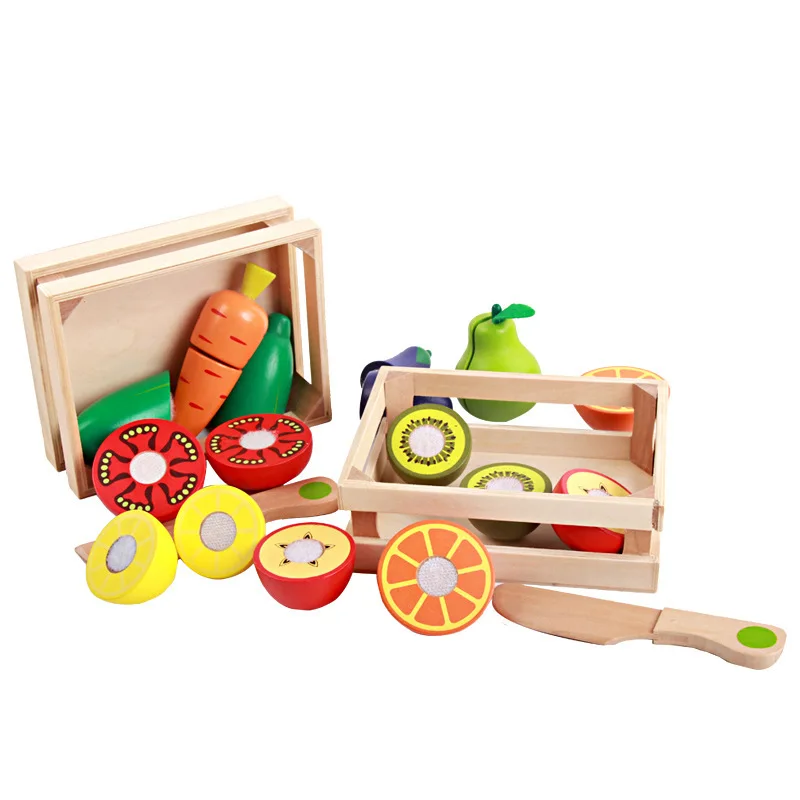 

Wooden children simulation fruits vegetables imitate chef light Kitchen Sets miniature food Cooking Cabinet tools COOK FUN game